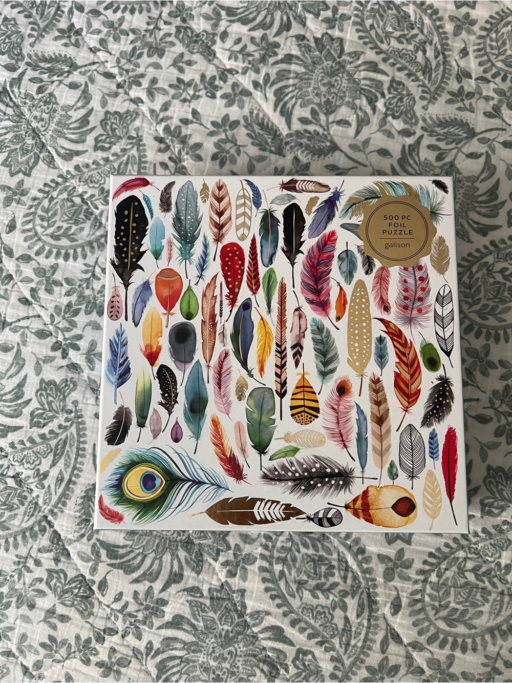 Feathers Gold Foil Puzzle, 500 Pieces, Good Used Condition